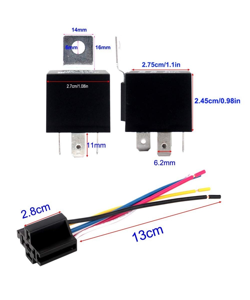 Relé 12V 40A con Zocalo 5 pines