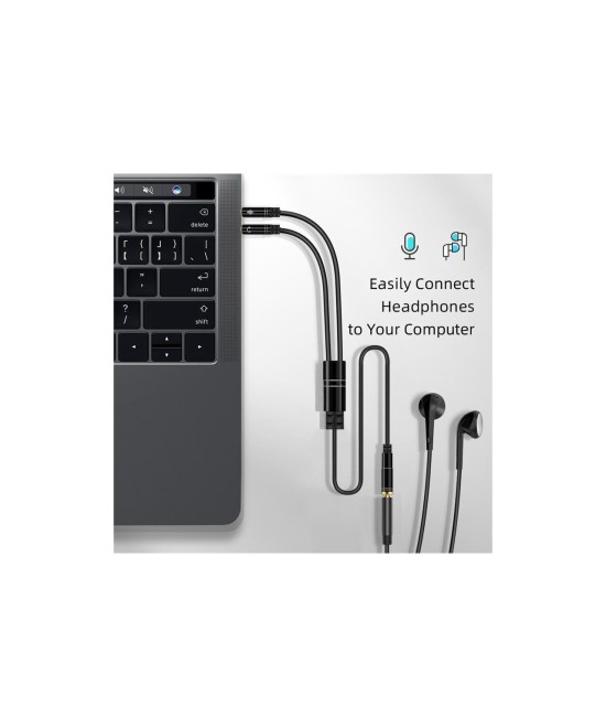 Separador de Audio 3.5mm 2 Machos 1 Hembra