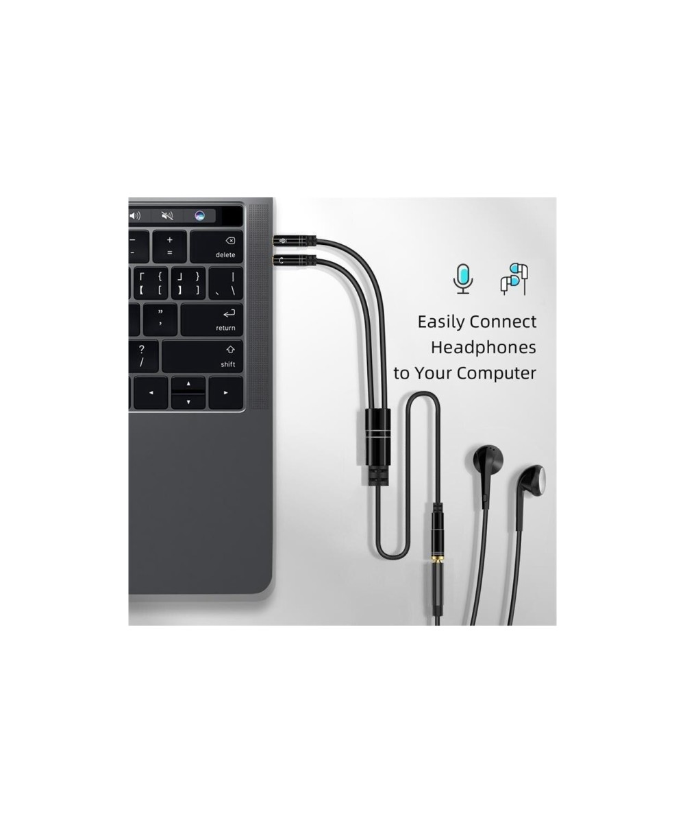 Separador de Audio 3.5mm 2 Machos 1 Hembra