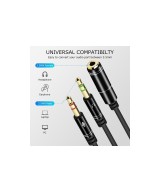 Separador de Audio 3.5mm 2 Machos 1 Hembra