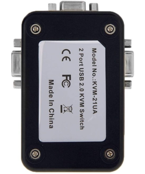Conmutador de Teclado, Video y Mouse de 2 Puertos KVM Switch USB2.0