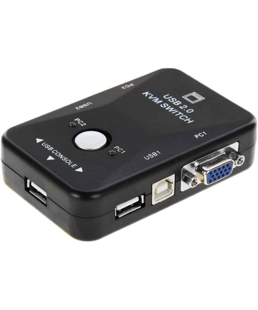 Conmutador de Teclado, Video y Mouse de 2 Puertos KVM Switch USB2.0