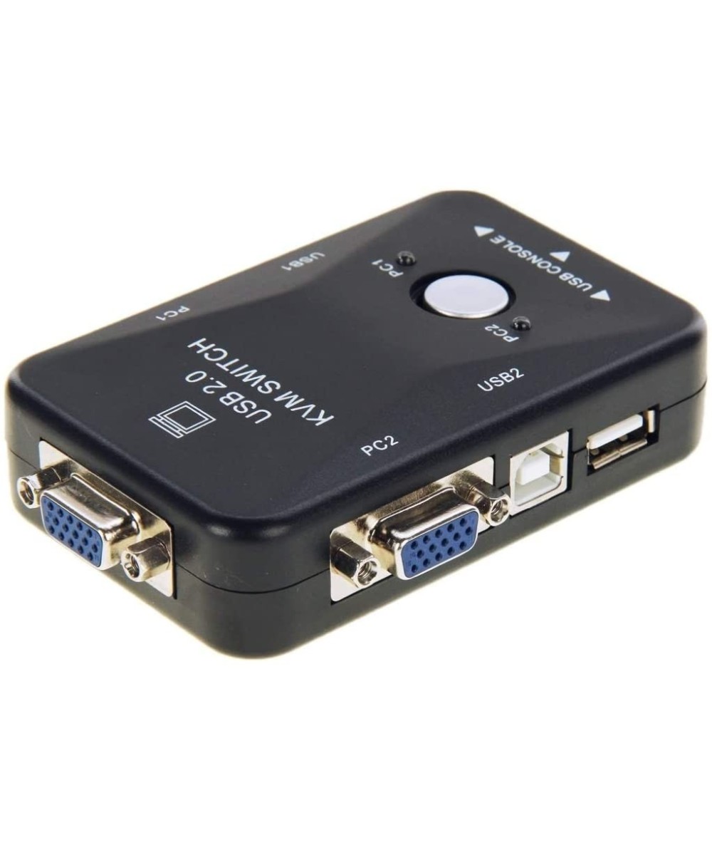 Conmutador de Teclado, Video y Mouse de 2 Puertos KVM Switch USB2.0