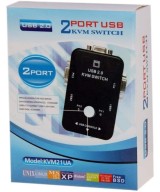 Conmutador de Teclado, Video y Mouse de 2 Puertos KVM Switch USB2.0