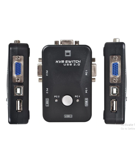 Conmutador de Teclado, Video y Mouse de 2 Puertos KVM Switch USB2.0