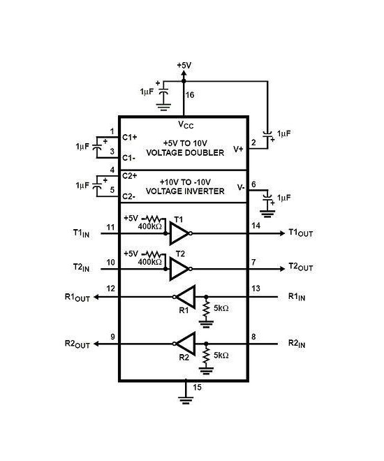 Convertidor de Protocolos MAX232EPE RS-232 a TTL 5V (DIP)