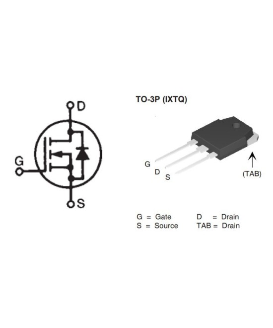 Transistor de potencia Mosfet IXTQ50N20P TO-3P 200V 50A