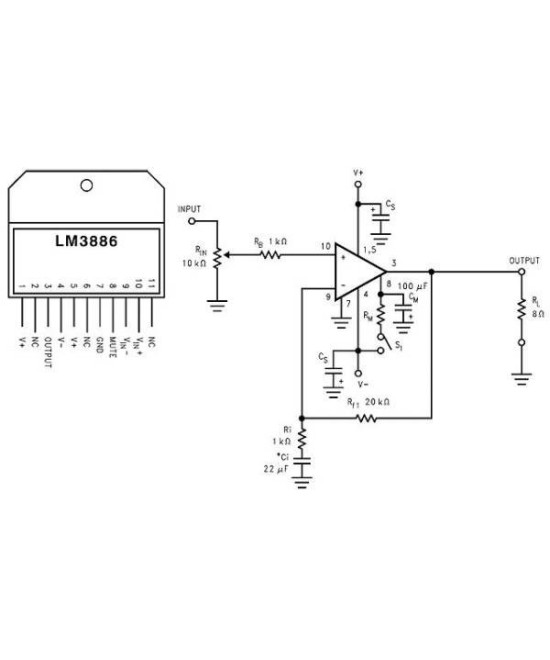 Amplificador de Potencia de Audio LM3886TF 68W (TO-220)