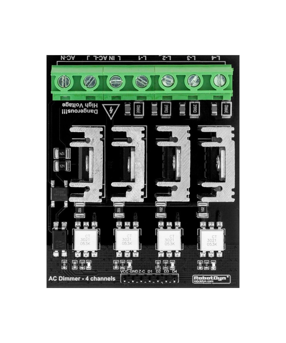 Modulo Dimmer AC 4 Canales 10A compatible con Arduino