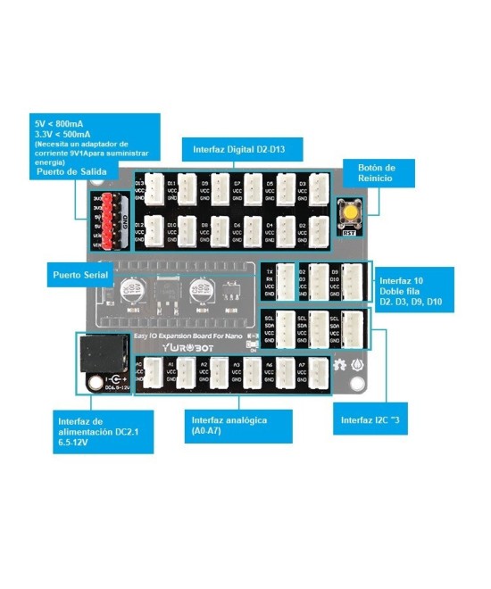 Modulo de Expansion de Sensores comparible con Arduino Nano