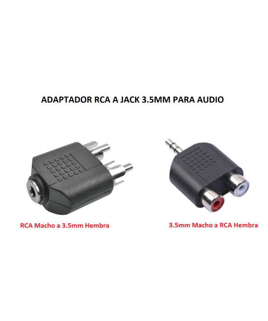 Adaptador RCA a Jack 3.5mm para Audio