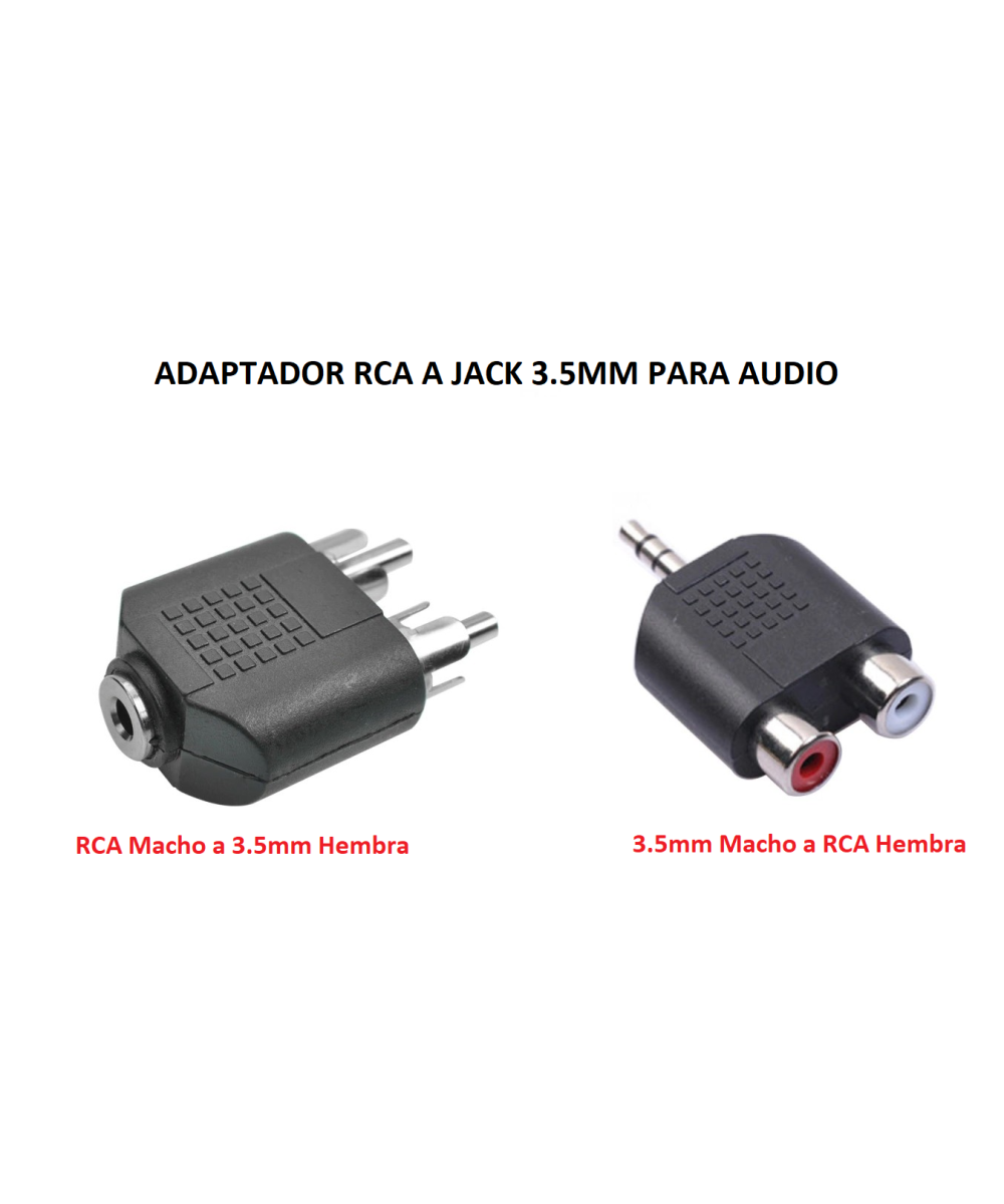 Adaptador RCA a Jack 3.5mm para Audio