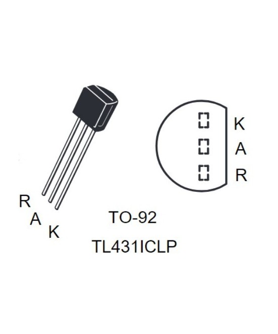 Transistor lineal ajustable TL431AA TO92