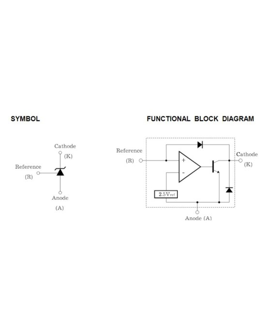 Transistor lineal ajustable TL431AA TO92
