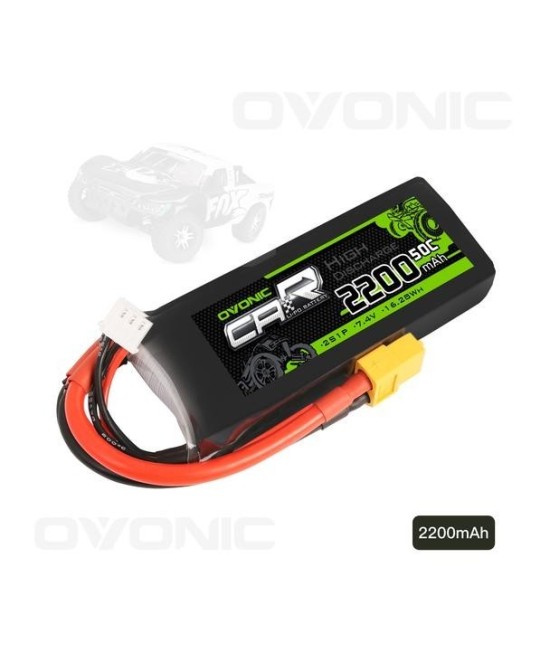 Batería tipo LiPo 7.4V 2200mAh 50C 2S OVONIC