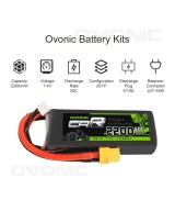 Batería tipo LiPo 7.4V 2200mAh 50C 2S OVONIC