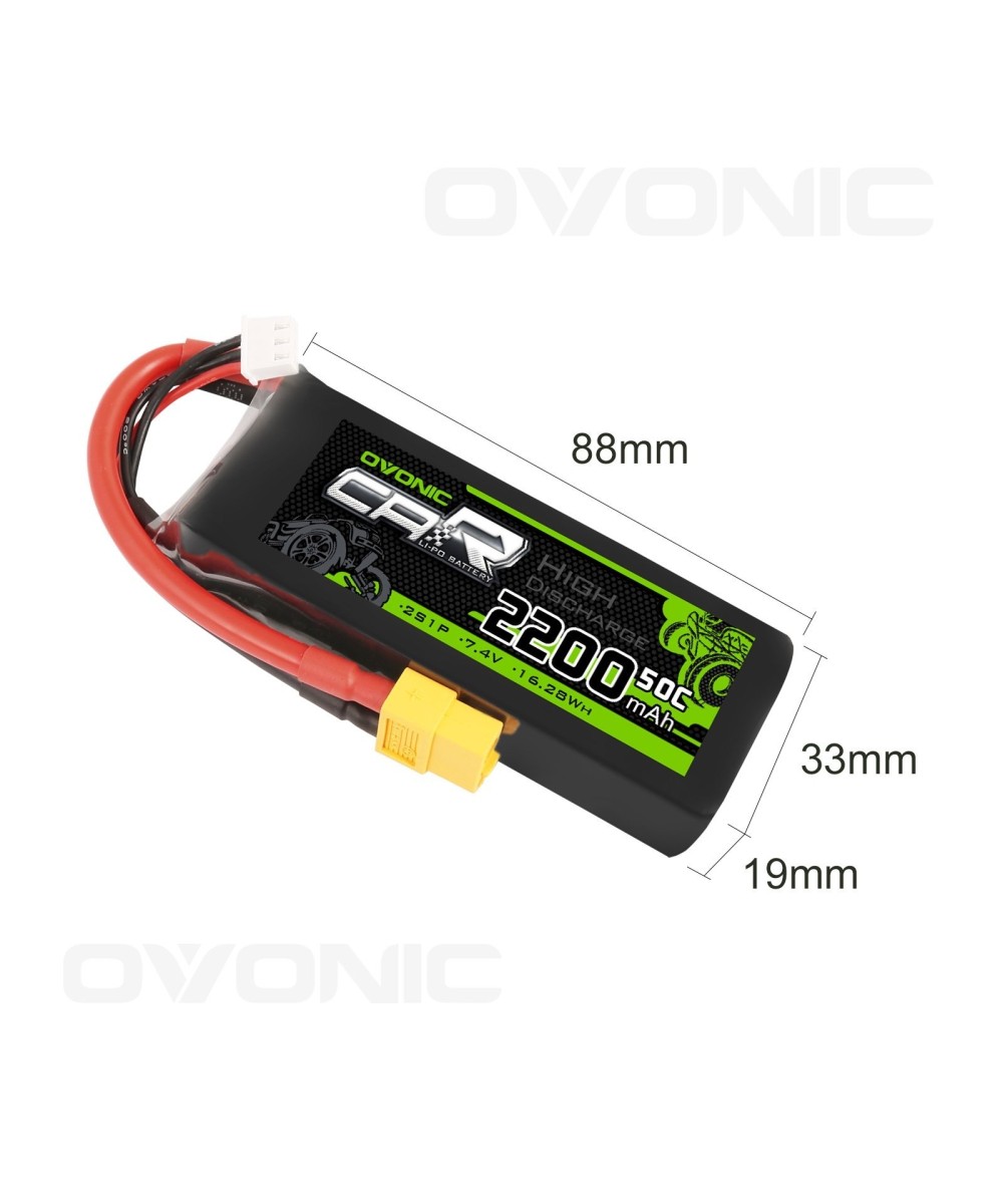 Batería tipo LiPo 7.4V 2200mAh 50C 2S OVONIC