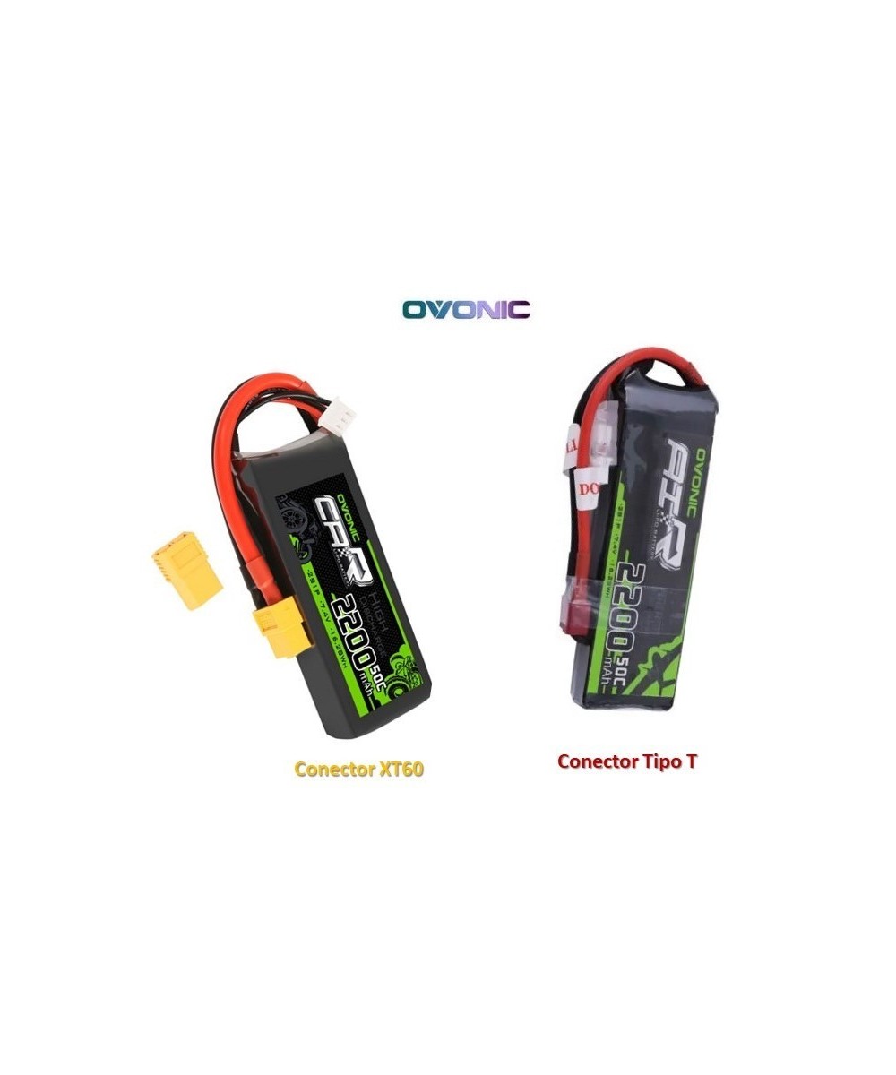 Batería tipo LiPo 7.4V 2200mAh 50C 2S OVONIC