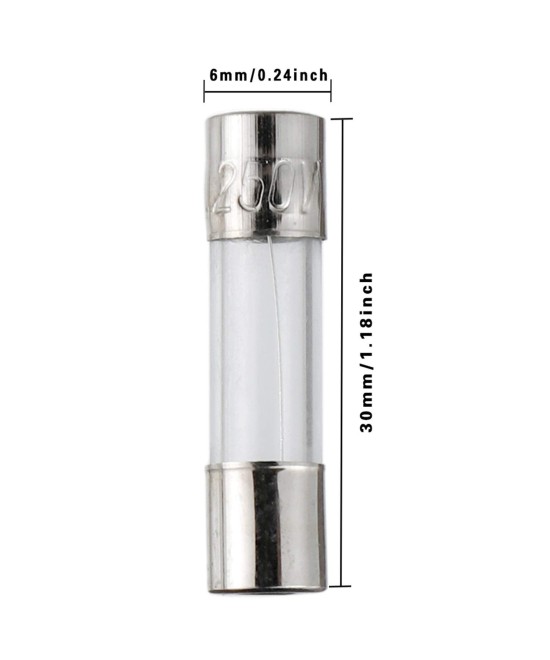 Fusible de Vidrio 0.5-20A 250V 6x30mm