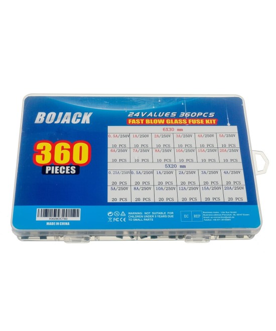 Fusible de Vidrio 0.5-20A 250V 6x30mm