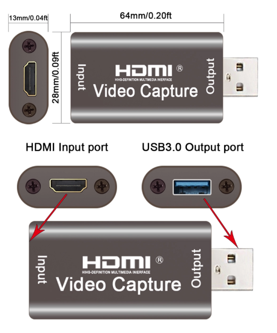Capturadora de Video Stick USB 3.0 1080P