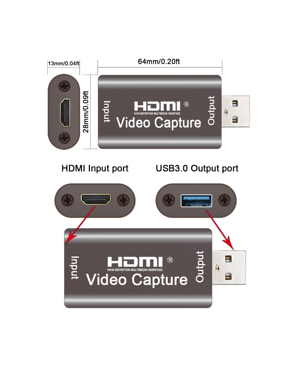 Capturadora de Video Stick USB 3.0 1080P