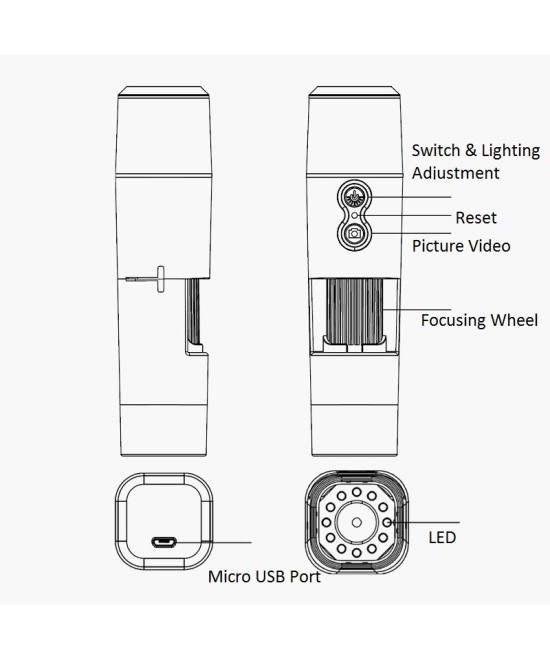 Microscopio Digital Inalambrico WIFI USB 5MP 600X
