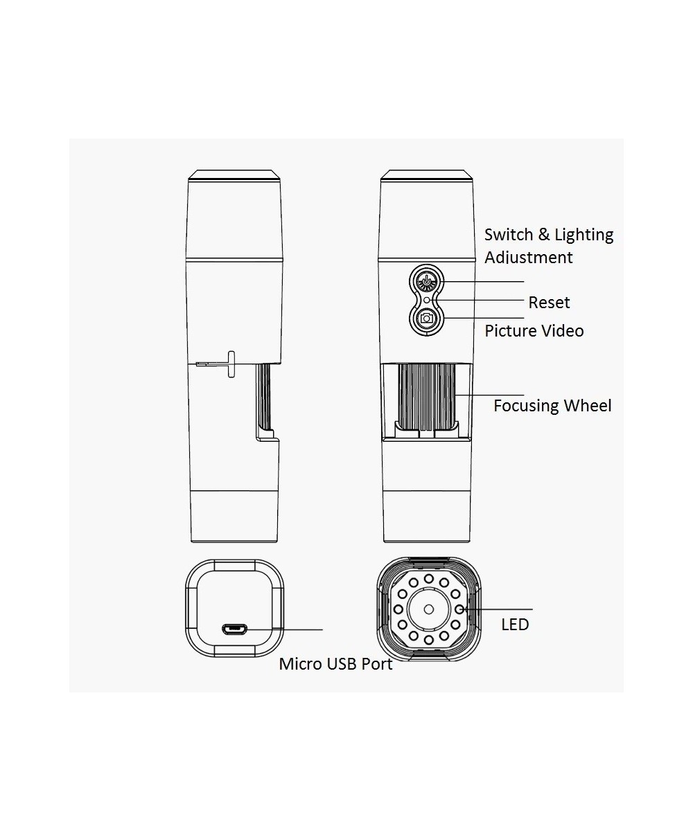 Microscopio Digital Inalambrico WIFI USB 5MP 600X