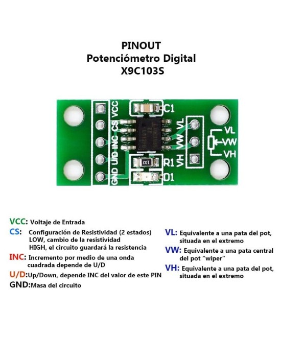 Modulo Potenciometro Digital X9C103S