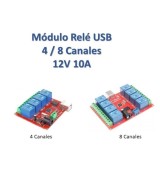 Modulo Rele USB 12V 10A 4 - 8 Canales