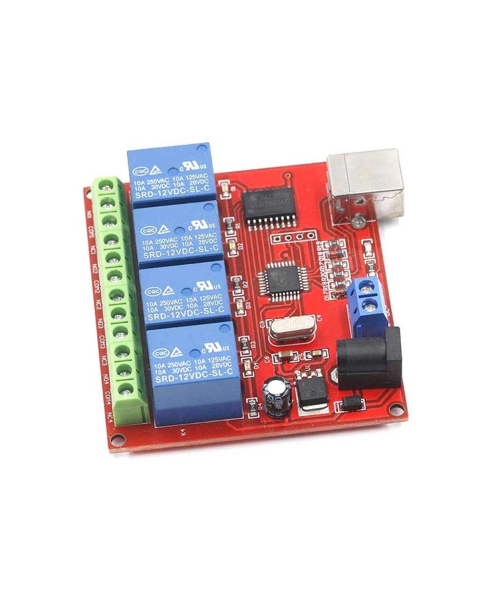 Modulo Rele USB 24V 10A 4 Canales