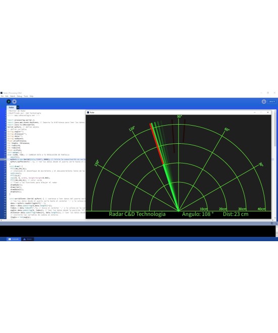 Proyecto Educativo Radar Ultrasonico con Monitor OLED 0.96" (DIY)