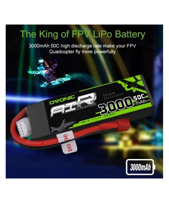 Bateria Tipo LiPo recargable 11.1V 35C/50C 3S OVONIC
