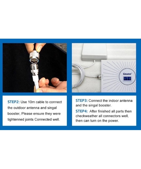 Kit amplificador de señal celular 2G/3G/4G TIGO y Claro, 850/1900/1700/2100MHz LINTRATEK AA23-CPA