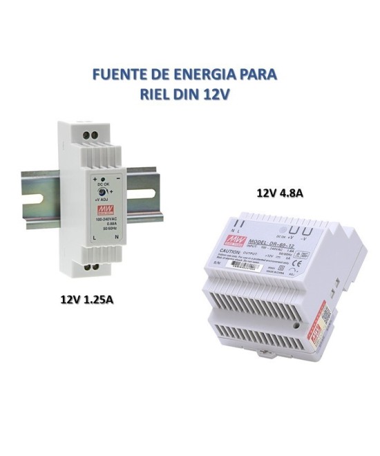 Fuente de Energia para Riel Din 12V