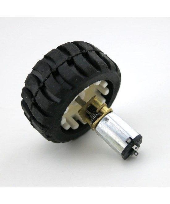 Motor con caja reductora metalica y llanta 6V/12V 100/300RPM