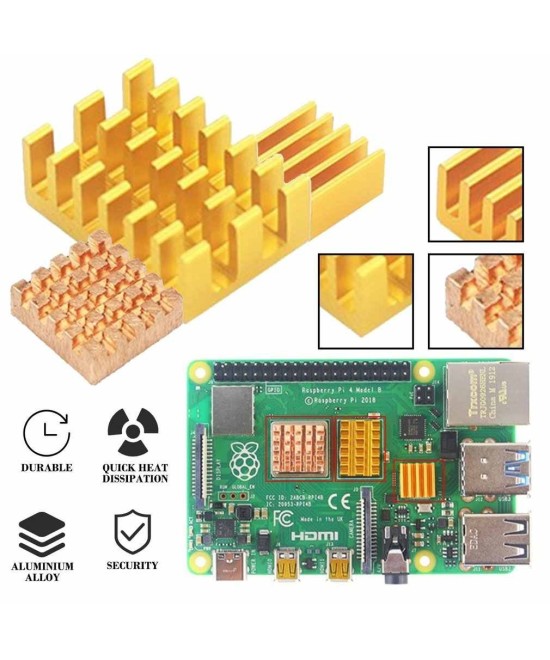 Disipadores de Calor para Raspberry Pi 4 (3 Unidades)