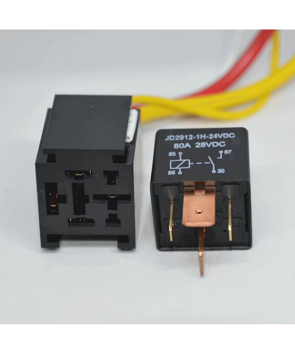 Rele 24VDC 80A con Zocalo JD2912-1H
