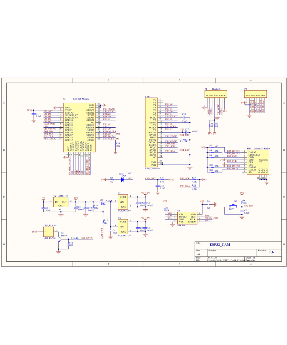 Microcontrolador ESP32 WIFI con Camara OV2640