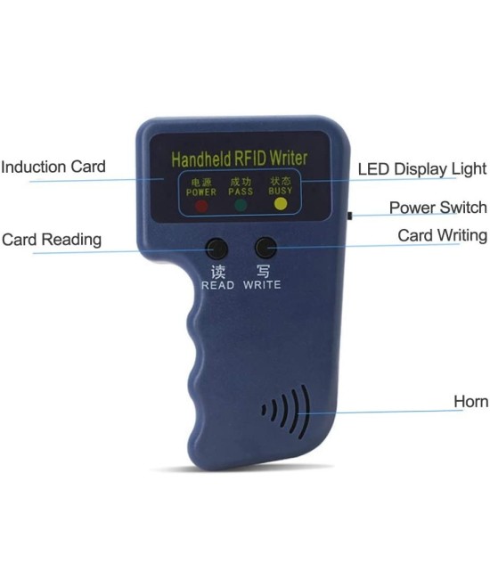 Duplicador Lector/Escritor de Tarjetas y Llaveros RFID 125Khz EM4100/HID/AWID