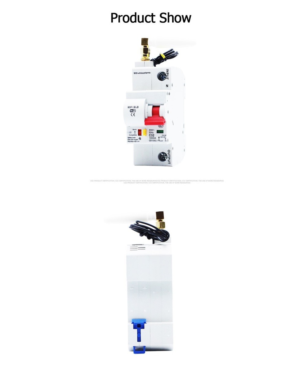 Interruptor de Energia Inteligente Breaker WIFI 1 - 2 Polos 63-80A ZJSB9-125Z