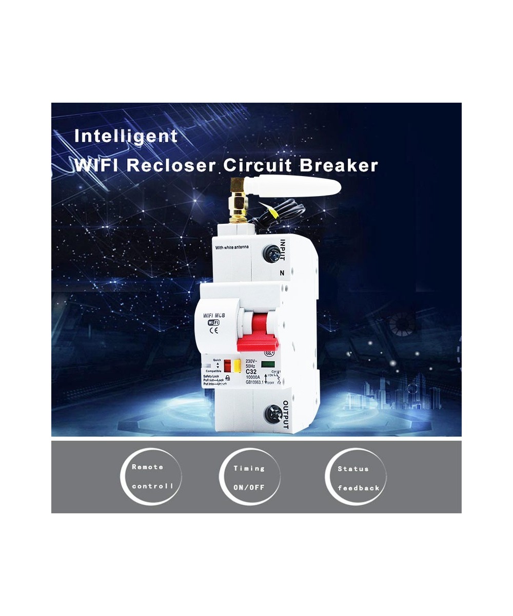 Interruptor de Energia Inteligente Breaker WIFI 1 - 2 Polos 63-80A ZJSB9-125Z