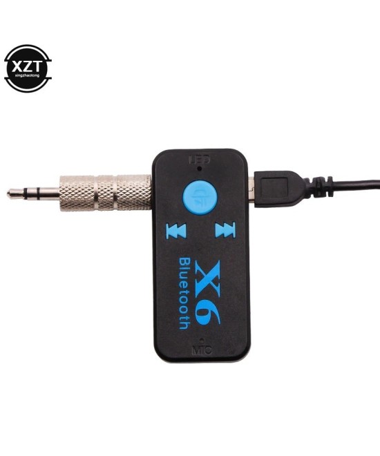 Adaptador Bluetooth Auxiliar 3.5mm X6 con Lector TF