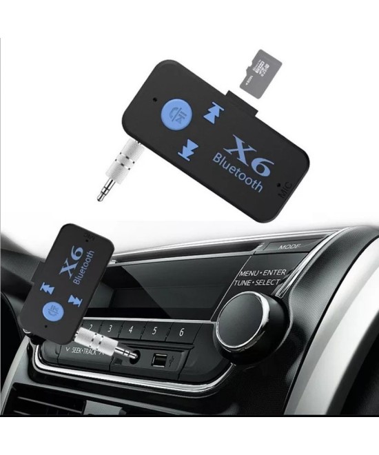 Adaptador Bluetooth Auxiliar 3.5mm X6 con Lector TF