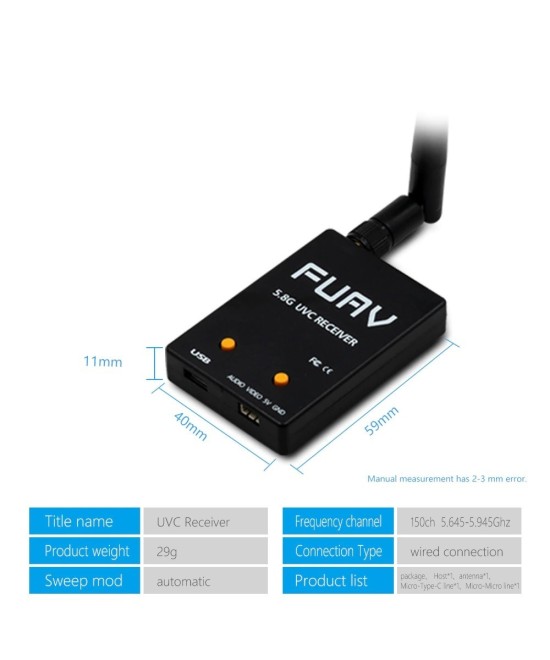 Camara FPV para Drone 5.8GHZ 1200TVL MS-1200 con Transmisor EWRF y Receptor OTG SKYDROID