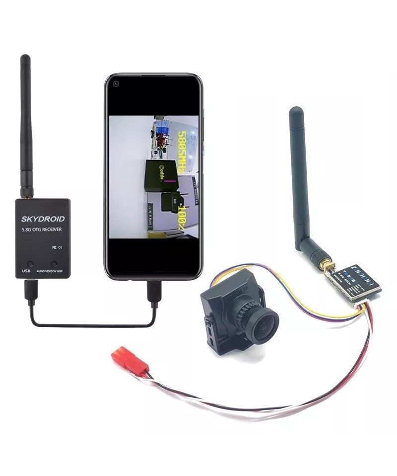 Camara FPV para Drone 5.8GHZ 1200TVL MS-1200 con Transmisor EWRF y Receptor OTG SKYDROID
