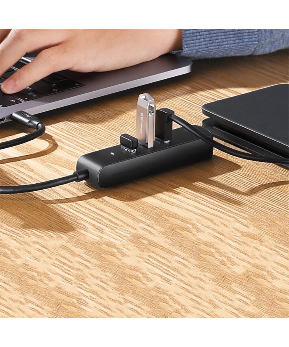 Adaptador HUB de USB-C a USB 3.0 y RJ45 10/100M UGREEN