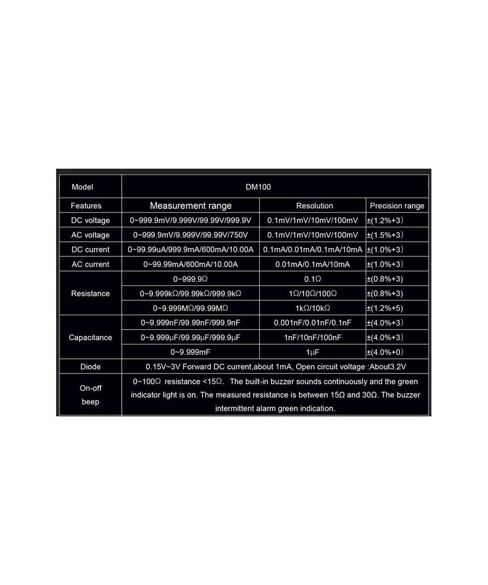 Multimetro Digital Mestek DM100