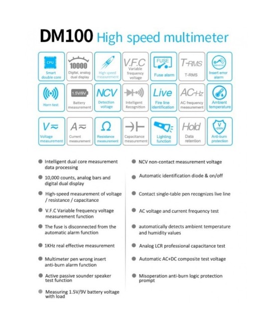 Multimetro Digital Mestek DM100