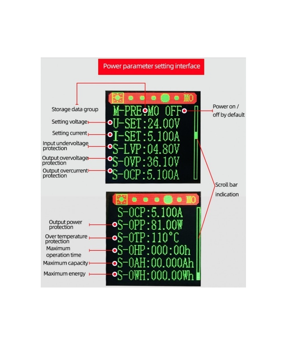 Regulador de voltaje y corriente con pantalla XY-S3580 0.6-36V 5A 80W